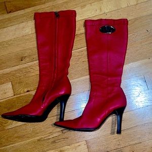 Vintage VALENTINO GARAVANI Red Leather Boots 38